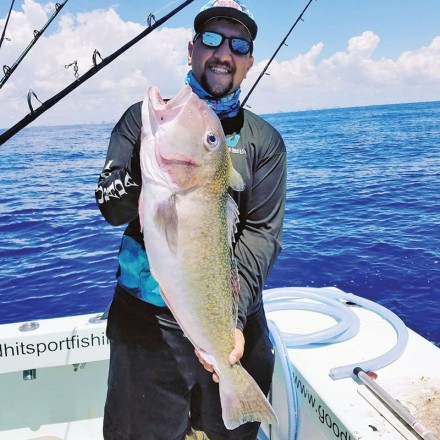 Loyal reader Chris Pascual caught this nice golden tilefish while deep dropping off Fort Lauderdale