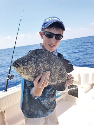 Jimmy O’Connor caught this tripletail using cut bait, 10 miles off Pompano Beach