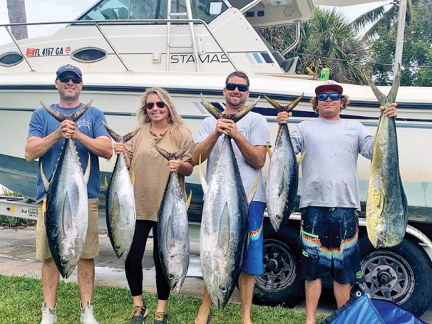 Dave Bobbett & company caught some tuna—and a mahi—offshore fishing near Sebastian Inlet.