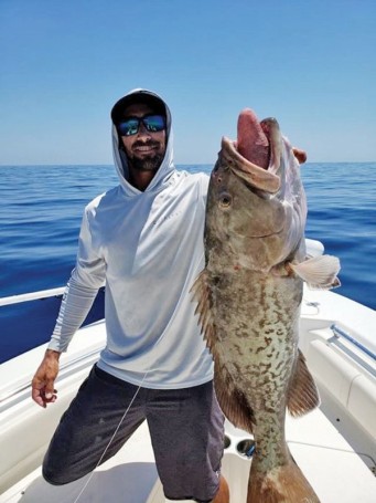 Ryan Caravello brought in a hefty Brevard grouper, and daughter, Camille, a nice cobia catch.