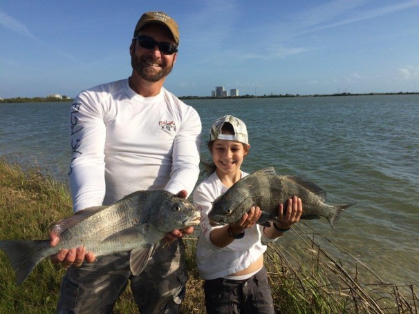 Mike and Haylie Miller fishing in the Banana river.  ITL area CCAFS.  We caught about 15 black drum on shrimp.