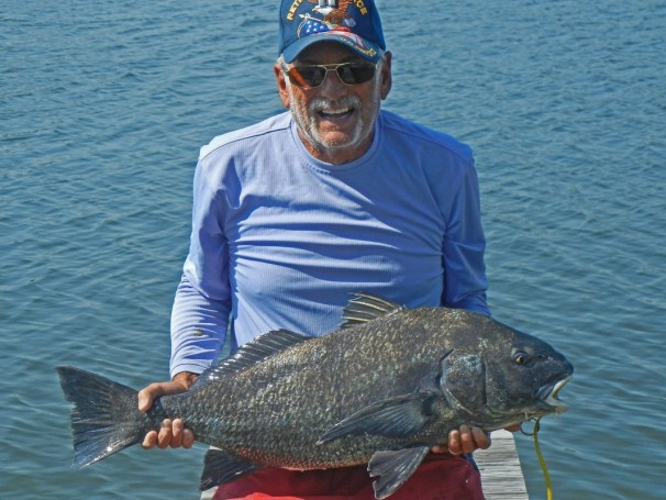 Steve Sigler with 19 lb Black Drum caught in 1000 Island area.