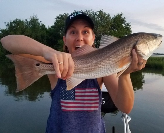 An Excited Wife's 1st Redfish