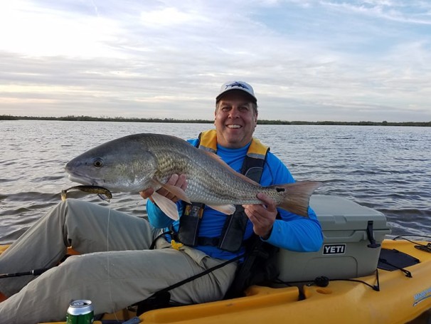 Redfish with soft plastics on a Local Lines charter trip.