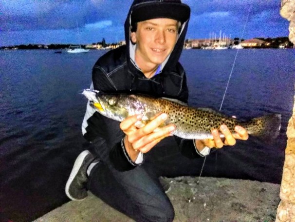 Nice sea trout caught on a swimbait