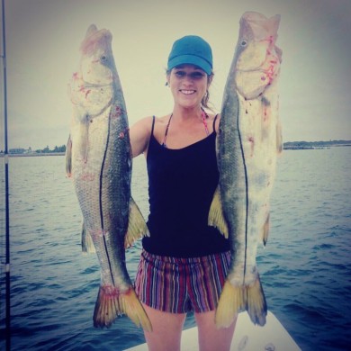 Keeper snook caught by lady angler Audrey