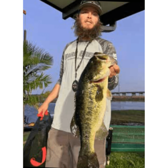 Bubba Myers with “Big Bass” of the 1st Jolly Gator Bass Series event in March