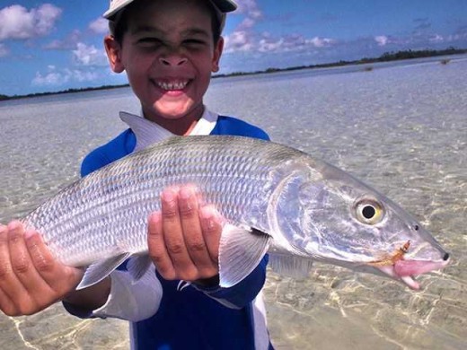 Maykol's first bonefish!