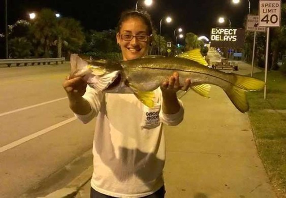 A 27-inch snook for Theresa Garcia