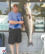 John Frione with his 55lb 6oz Bass he weighed in at Bobby J’s Bait & Tackle on July 13th!