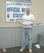 Perry Mastrangelo with his 18lb 8oz bluefish he weighed in at Caraftis Fishing Station on September 30th!