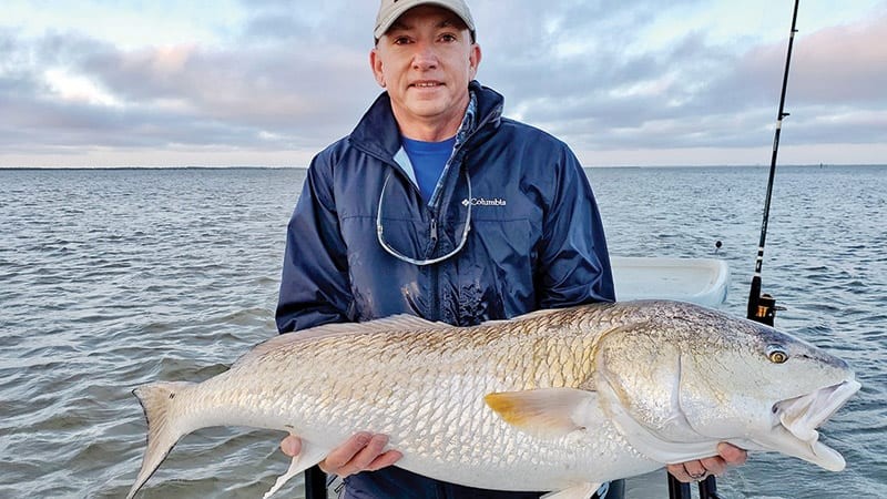 Gene Downing reeled in this monster 40-inch redfish from  the Indian River Lagoon.