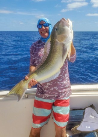 Paul Bird got this nice golden tilefish 30 miles off Cocoa Beach in 700 feet of water.