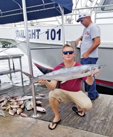 Kyle Pollock won the boat pool with this 12 pound kingfish.