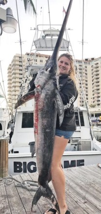 Ashley with her big swordfish
