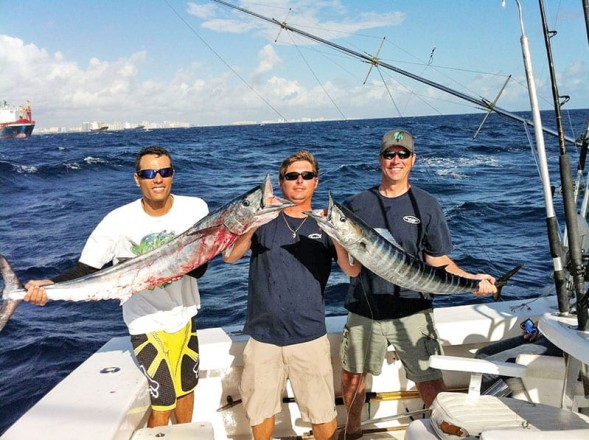 Double header wahoo caught with New Lattitude Sportfishing.