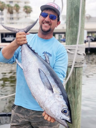 Loyal reader Chris Pascual with a butterball blackfin tuna
