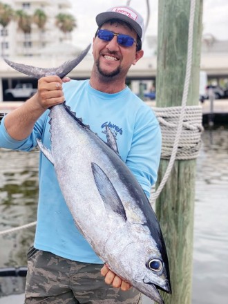 Loyal reader Chris Pascual with  a butterball blackfin tuna