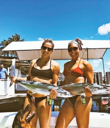 Shannon Snell and Mikela Aponte nabbed these kingfish while sporting PLBs from ACR Artex.