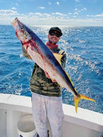 Kyle Brooks, aka @killemall_kyle  with a jumbo rainbow runner.