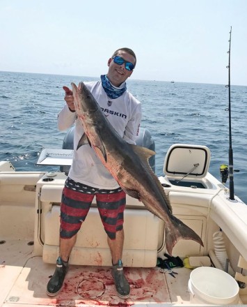 James Dolan of Overseas Fishing caught this slob of a cobia on a live gog in 90 feet, just north of Port Everglades.