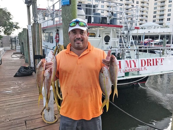 Yellowtail snappers caught aboard the Catch My Drift