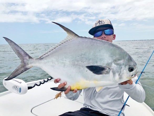 Mateo Burrell aka @mb_snookin  scored a solid permit on a live shrimp.