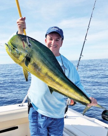Jorge Millares caught this gaffer in 900 feet trolling a skirted ballyhoo