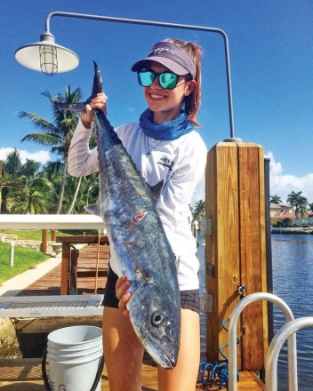 Erin McMenemy slayed this kingfish off Deerfield Beach using a live blue runner