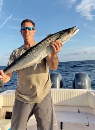 Jeff O’Connor caught this kingfish in  120 feet off Pompano Beach