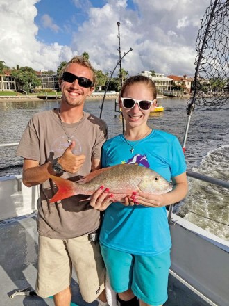 Lauren Maultsby caught a solid mutton snapper while aboard the Catch My Drift.