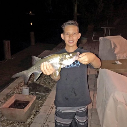 Michael Wong caught this snook on a live mullet in Fort Lauderdale