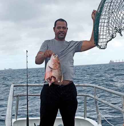 Mutton snapper bit in half by a shark