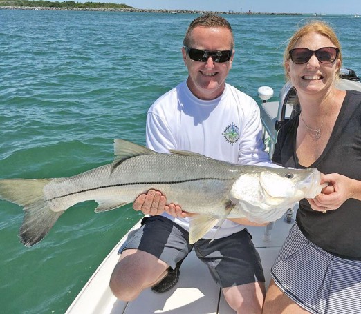 One of the Port Canaveral snook these clients caught fishing with Brevard's own Capt. Jim Ross.