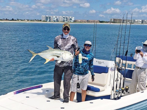 Fineline Fishing Charters’ Capt. Justin Ross got this client hooked up with a big jack just south of the Port Canaveral entrance.