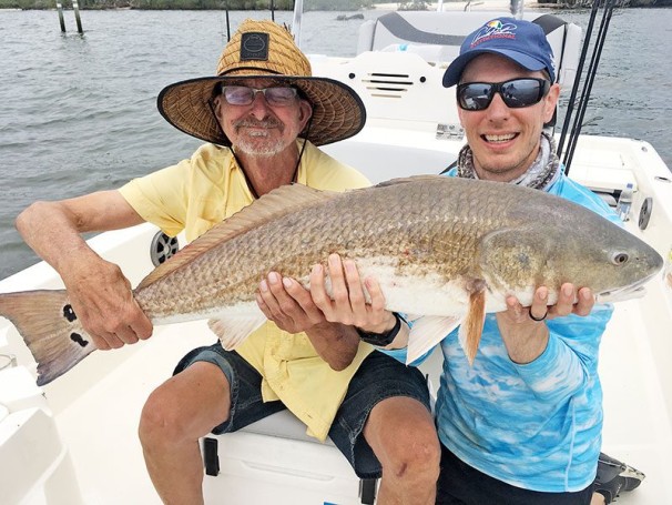 Nick took his father (who has terminal brain cancer) out with Capt. Jim Ross of Fineline Fishing Charters on a recent fishing trip on the Banana River, where his dad landed his personal best redfish. Awesome!