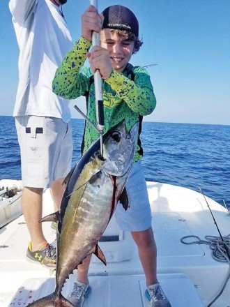 Britt Cotton with this nice light tackle blackfin tuna