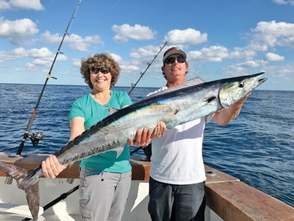 Capt Rod and Linda with a nice wahoo