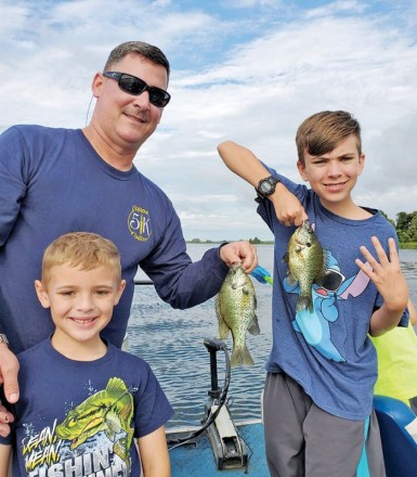 Chuck Foster and sons with some Seminole shellcracker