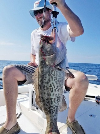 Darin Vaughn doing some inshore grouper work on the Adrenaline boat.