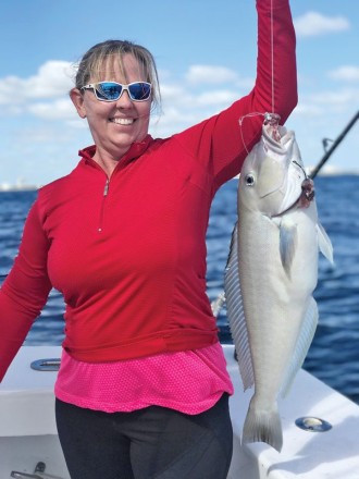 Grey tilefish caught by this lucky fisher gal