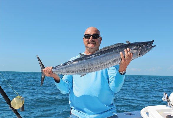 Ed with a solid wahoo caught high speeding in the Keys.