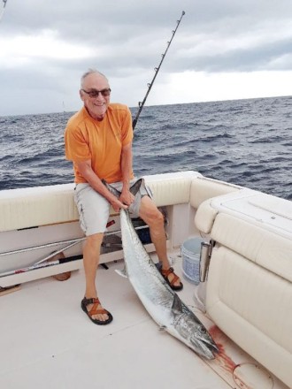 Jeff Pollack with a 46 lb. king fishing with Capt. Chester of Natural World Charters in Carrabelle