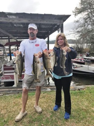 Talquin bass taken from the lily pads