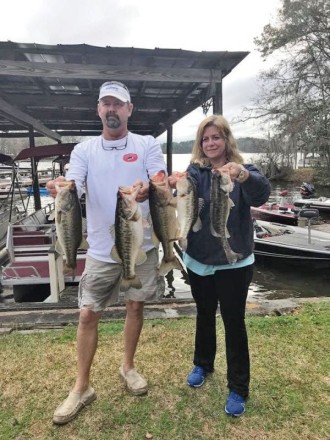 Talquin bass taken from the lily pads