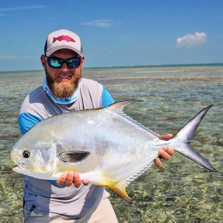 Capt Jordan Todd out checking off bucket list fish with this nice permit.