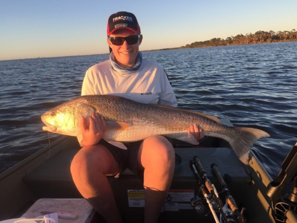 Kurt Boyken and his first fish on his new boat named The Angry Drum.