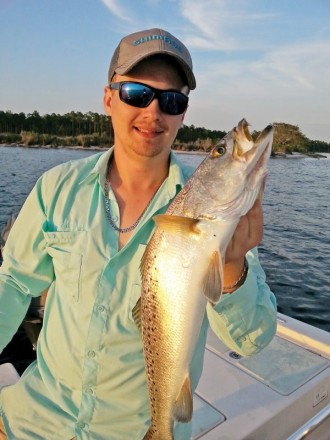 Sam with a nice East Bay trout.