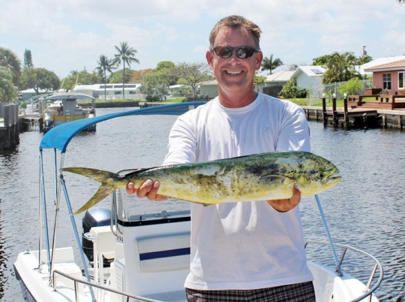 Adam Carswell got the stink off his new boat with this dolphin