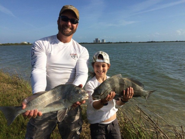 Mike and Haylie Miller fishing in the Banana river. ITL area CCAFS. We caught about 15 black drum on shrimp.